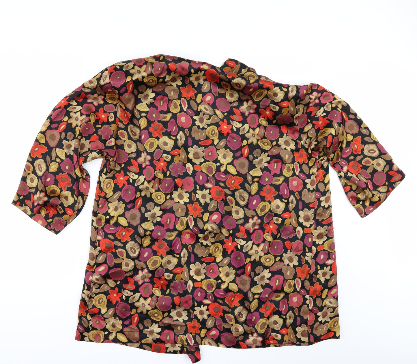 Jaeger Womens Multicoloured Floral  Kimono Blouse Size 12  - Edge to Edge