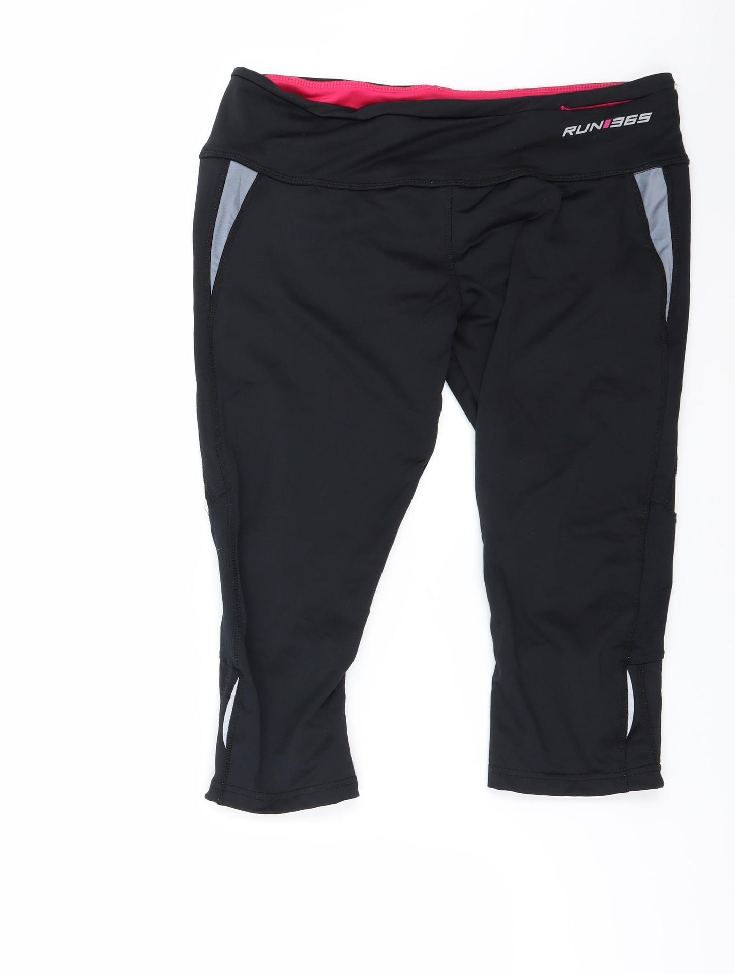 Run 365 Womens Black   Cropped Leggings Size 16 L19 in