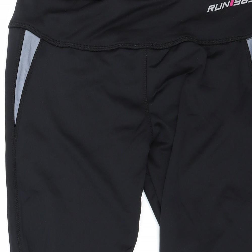 Run 365 Womens Black   Cropped Leggings Size 16 L19 in