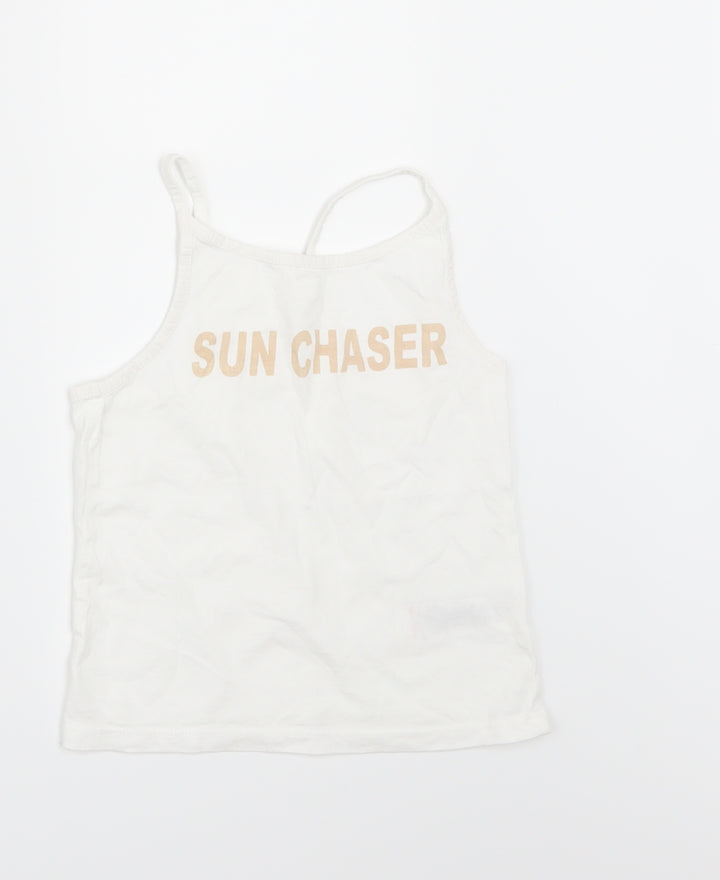 NEXT Girls White Basic T-Shirt Size 5 Years