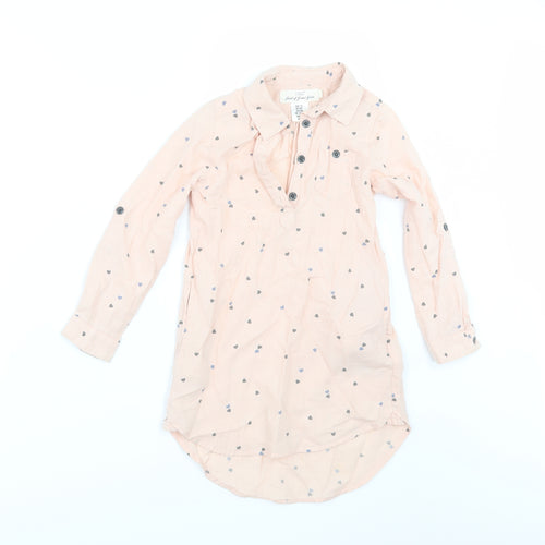 H&M Girls Orange   Shirt Dress  Size 4-5 Years