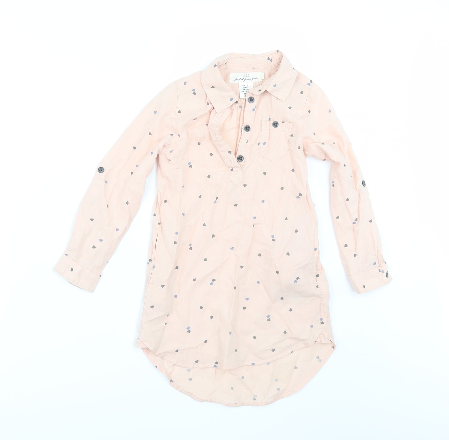 H&M Girls Orange   Shirt Dress  Size 4-5 Years