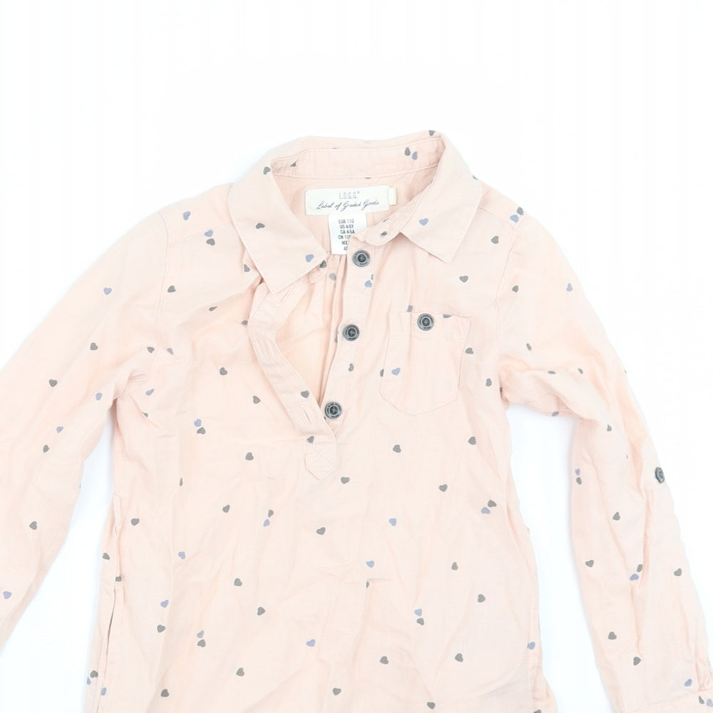 H&M Girls Orange   Shirt Dress  Size 4-5 Years