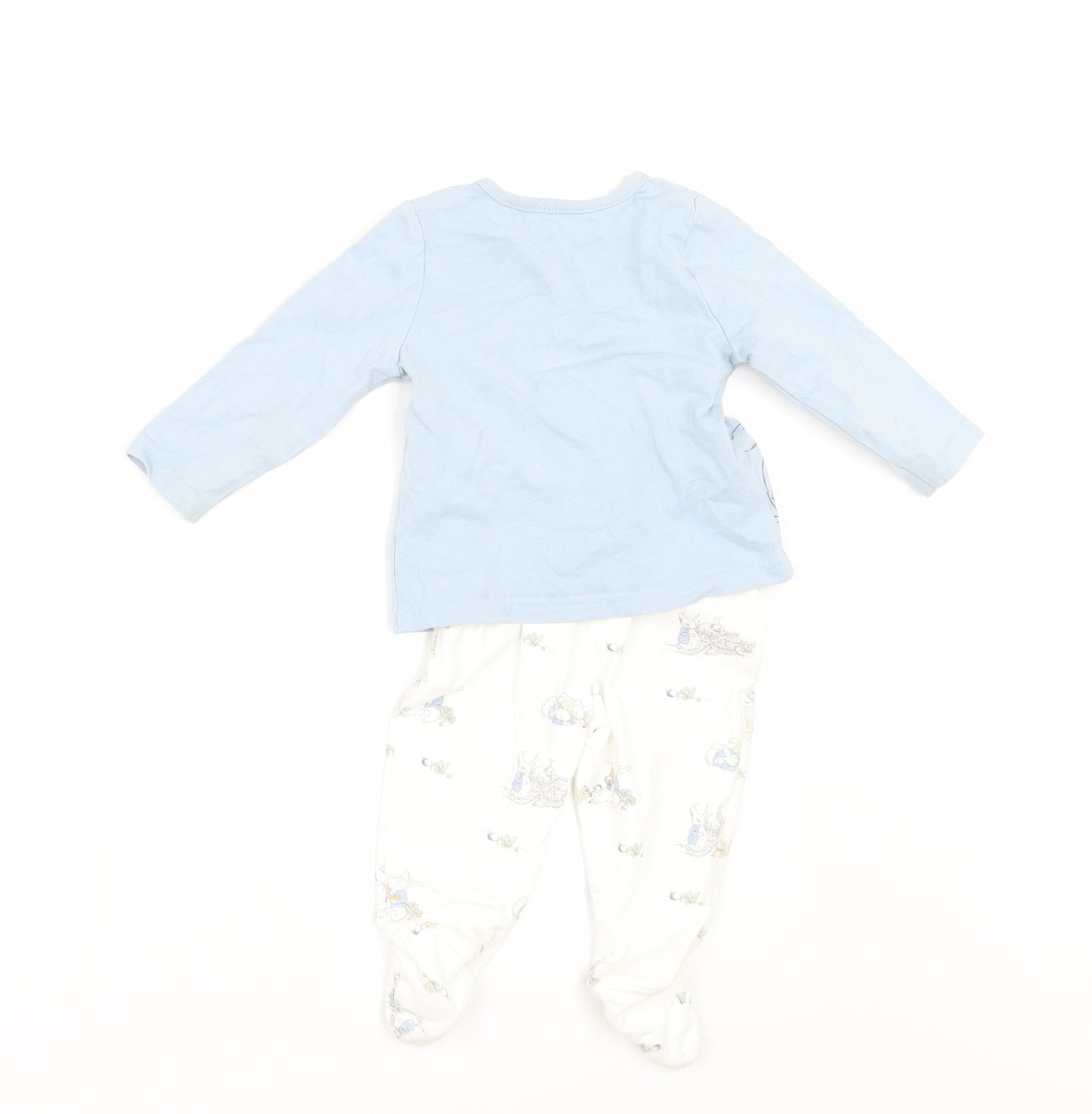 TU Baby Blue Geometric  Kimono Pyjama Set Size 3-6 Months