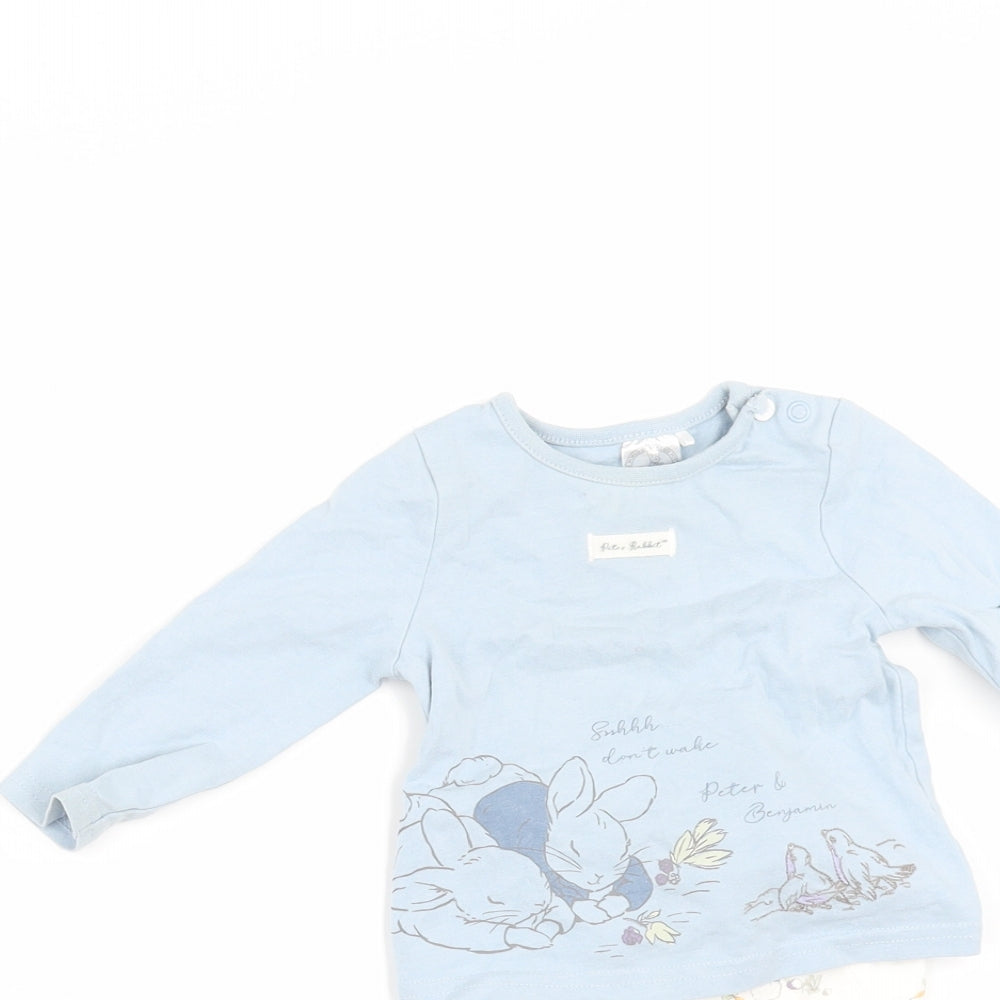TU Baby Blue Geometric  Kimono Pyjama Set Size 3-6 Months
