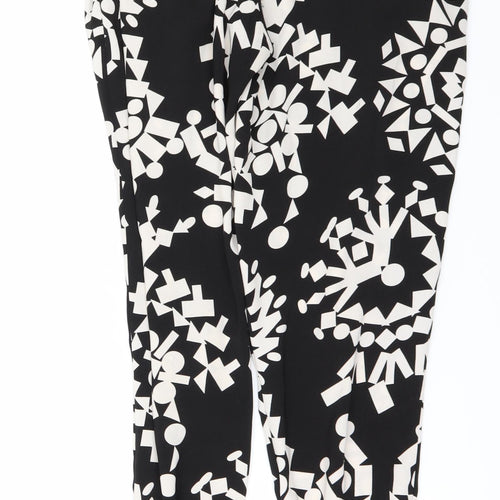 River Island Womens Black Geometric  Trousers  Size 8 L29 in - Gathered ankles