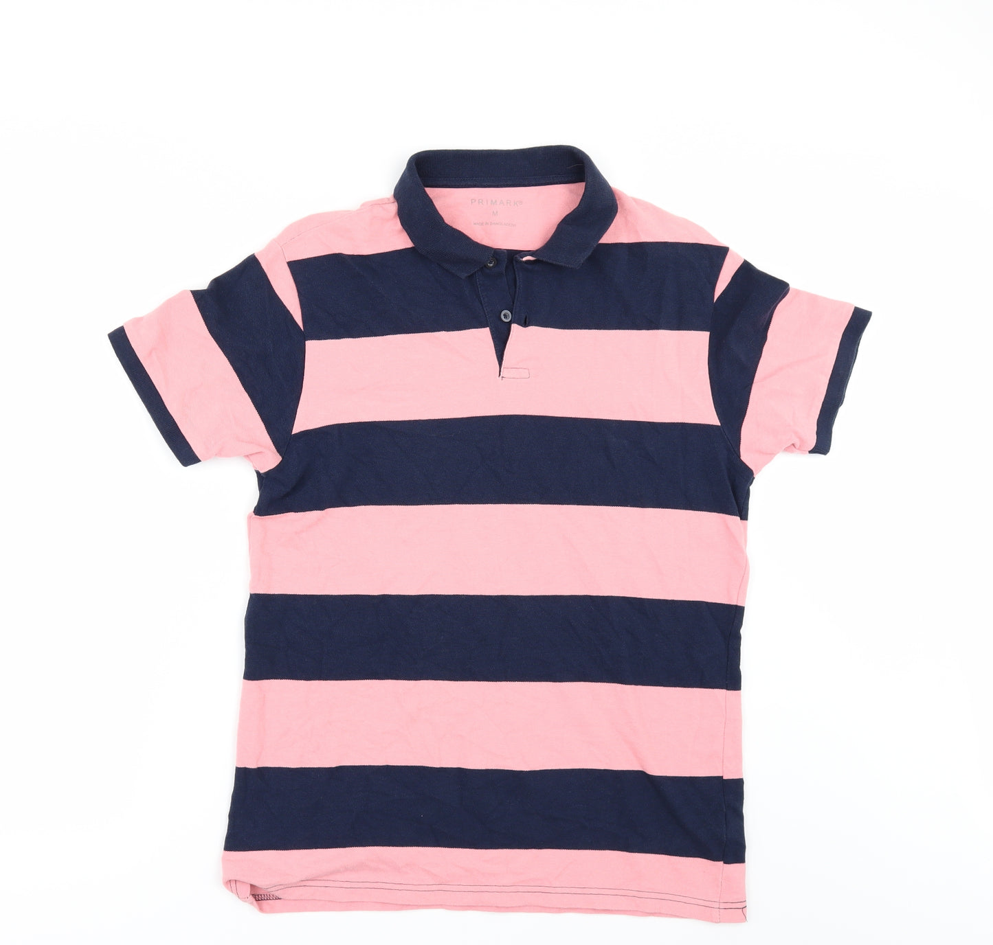 Primark Mens Blue Striped   Polo Size M