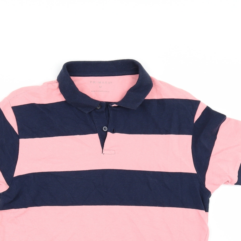 Primark Mens Blue Striped   Polo Size M