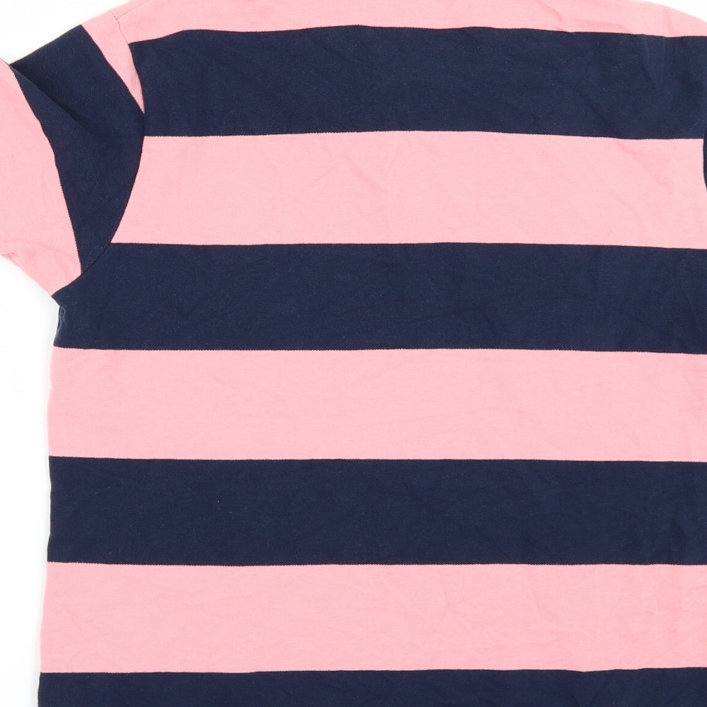 Primark Mens Blue Striped   Polo Size M