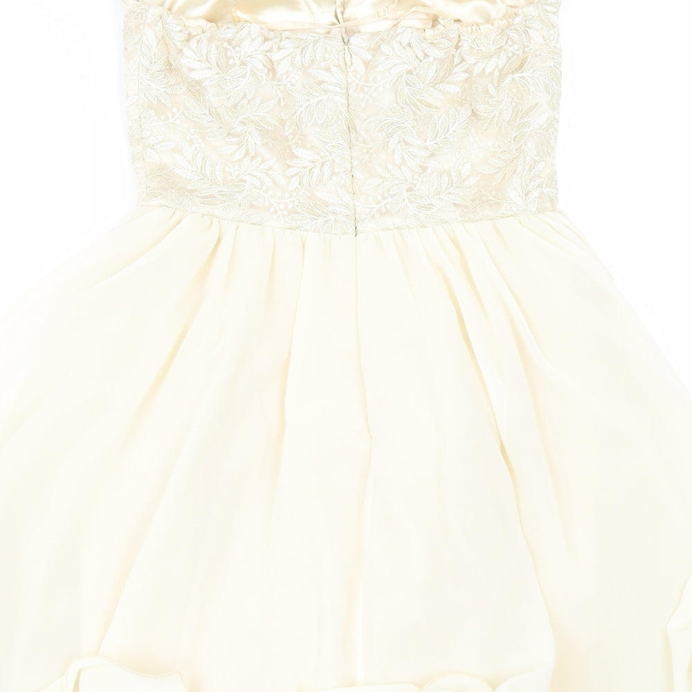 CHI CHI LONDON Womens Ivory   Ball Gown  Size 8