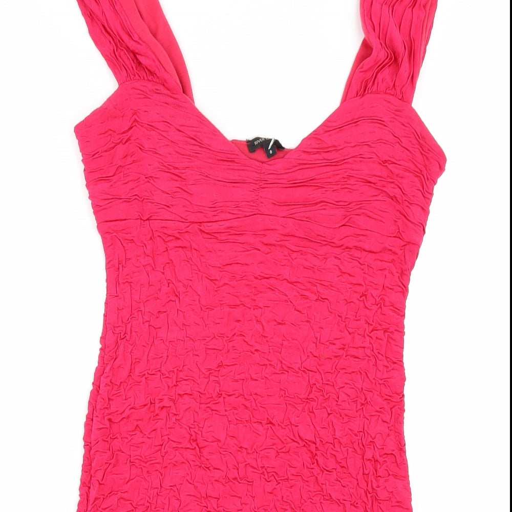River Island Womens Pink  Rayon Bodycon  Size 8