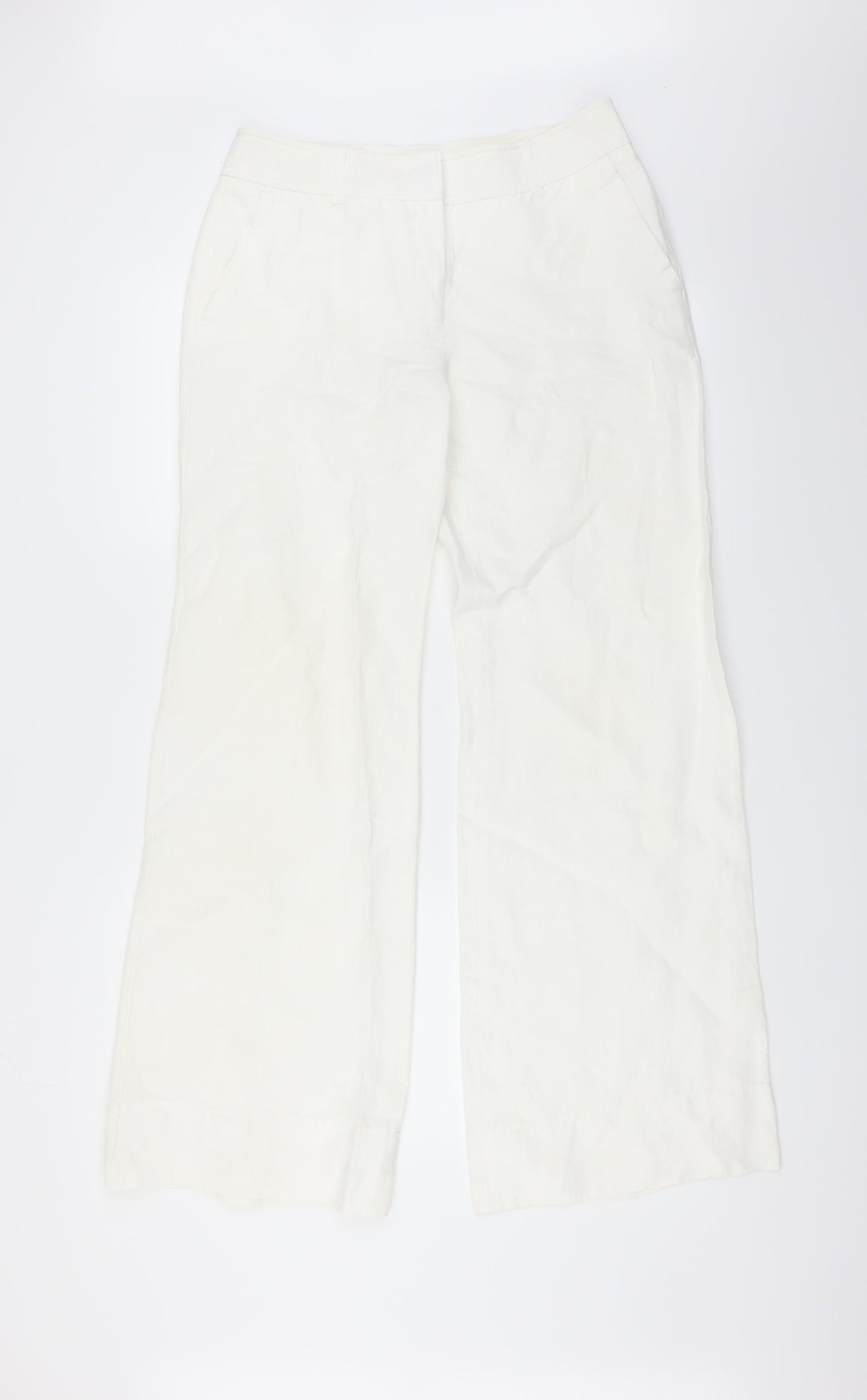 Oasis Womens White   Trousers  Size 12 L32 in - WIDE LEG