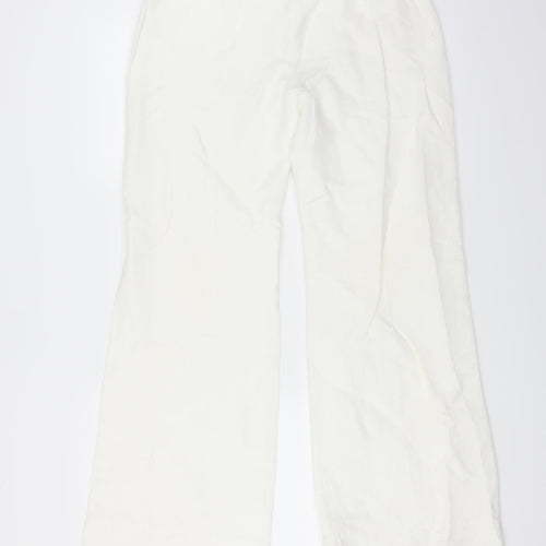 Oasis Womens White   Trousers  Size 12 L32 in - WIDE LEG