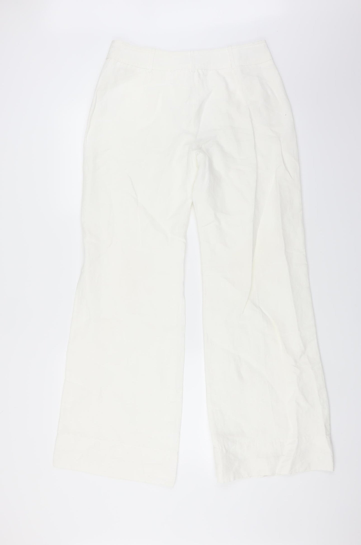 Oasis Womens White   Trousers  Size 12 L32 in - WIDE LEG