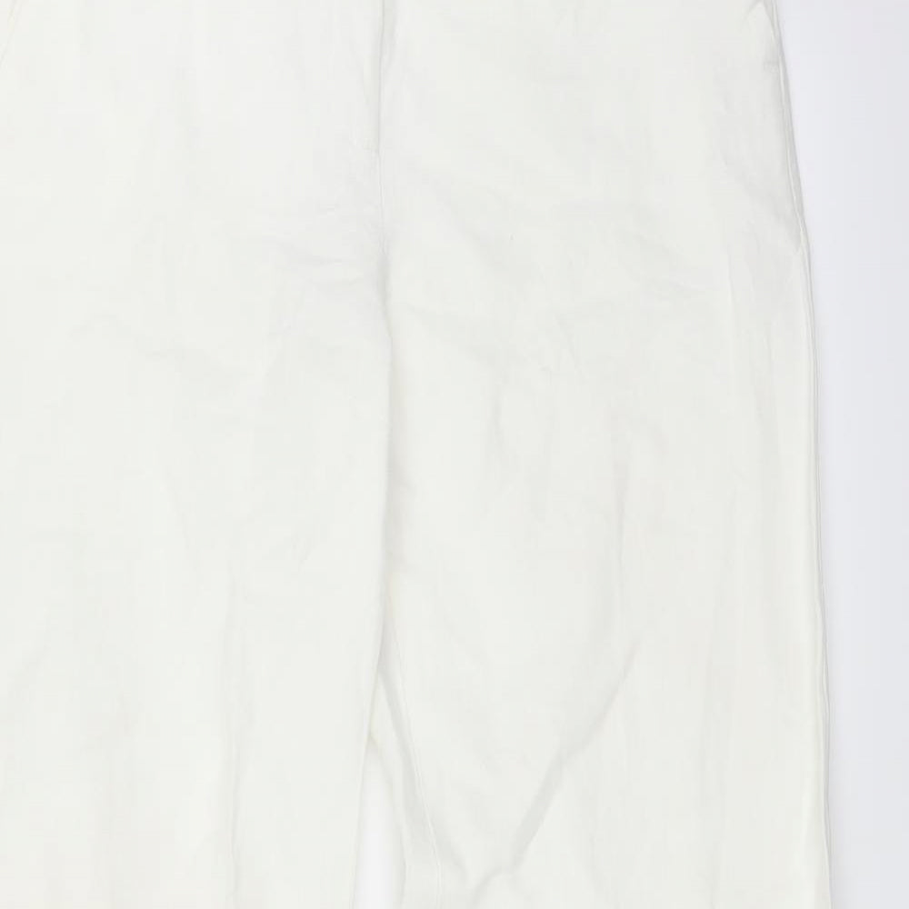 Oasis Womens White   Trousers  Size 12 L32 in - WIDE LEG
