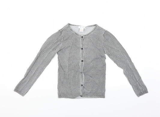 La Redoute Girls Grey Houndstooth  Cardigan Jumper Size 10 Years