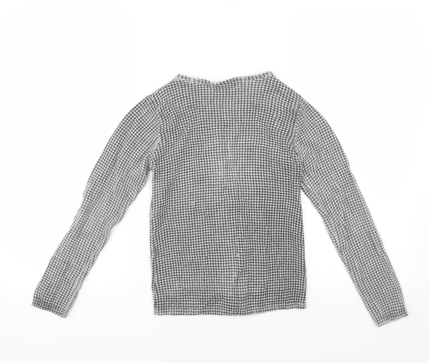 La Redoute Girls Grey Houndstooth  Cardigan Jumper Size 10 Years