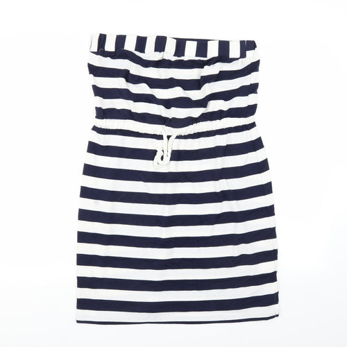 Kenar Womens Blue Striped  T-Shirt Dress  Size L