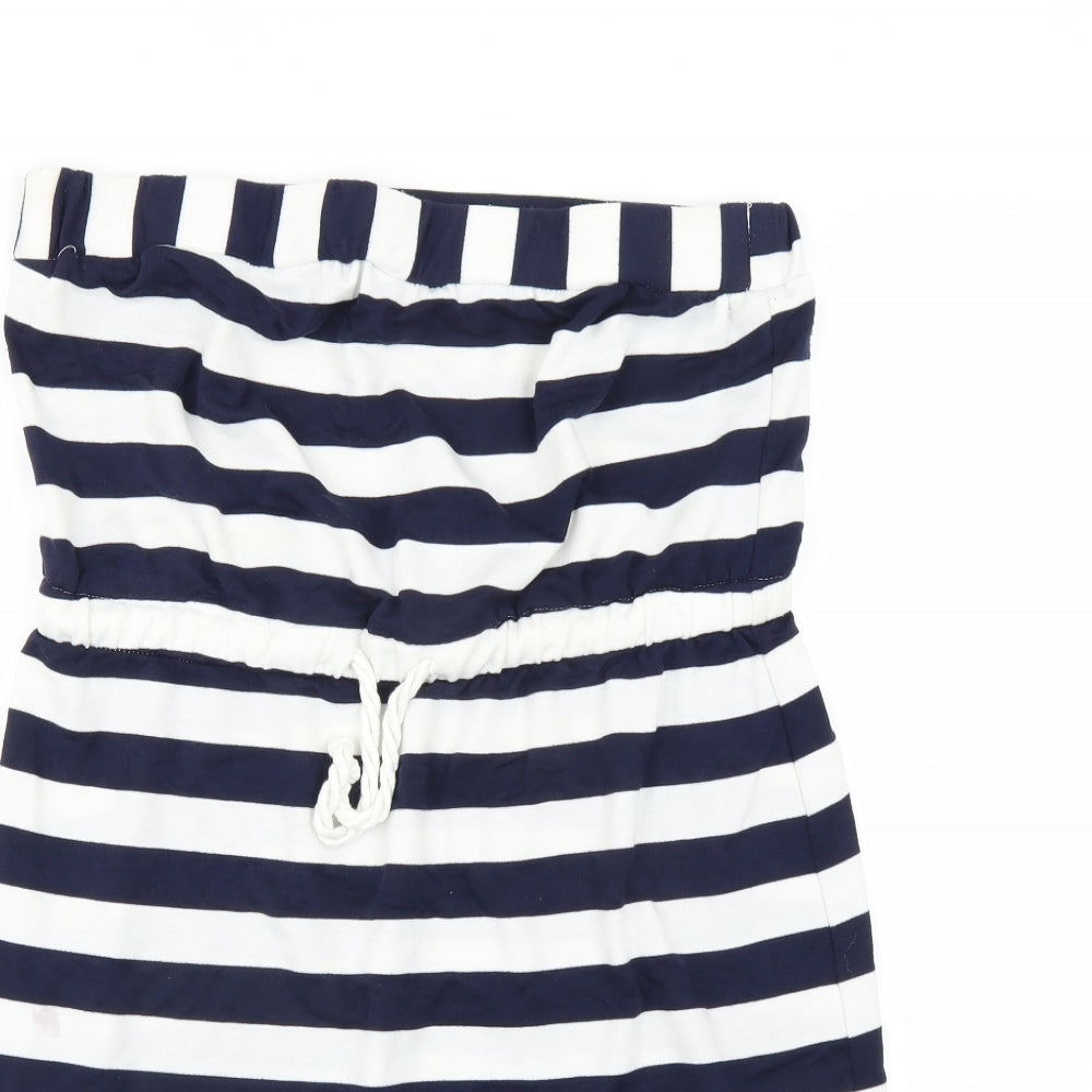 Kenar Womens Blue Striped  T-Shirt Dress  Size L