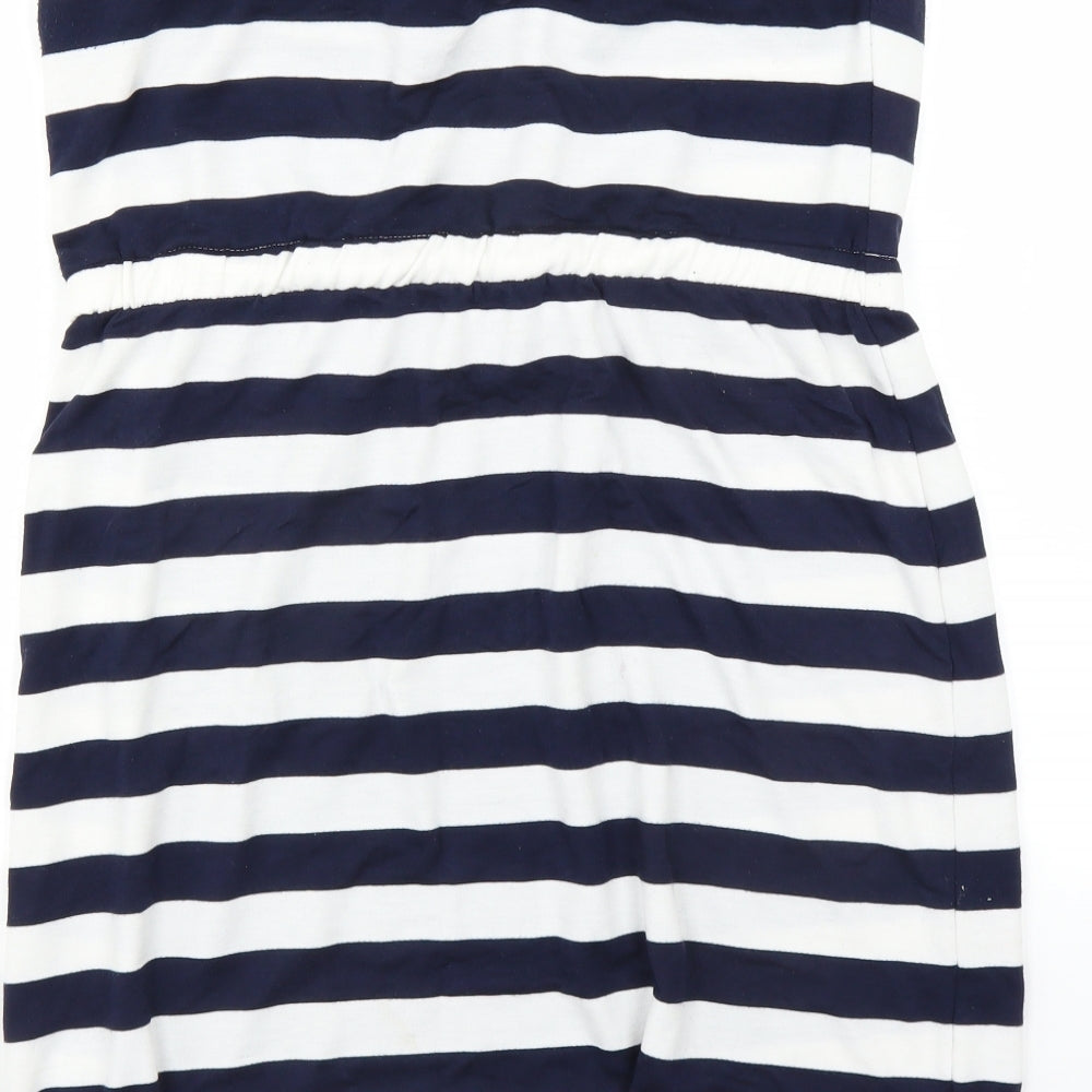 Kenar Womens Blue Striped  T-Shirt Dress  Size L