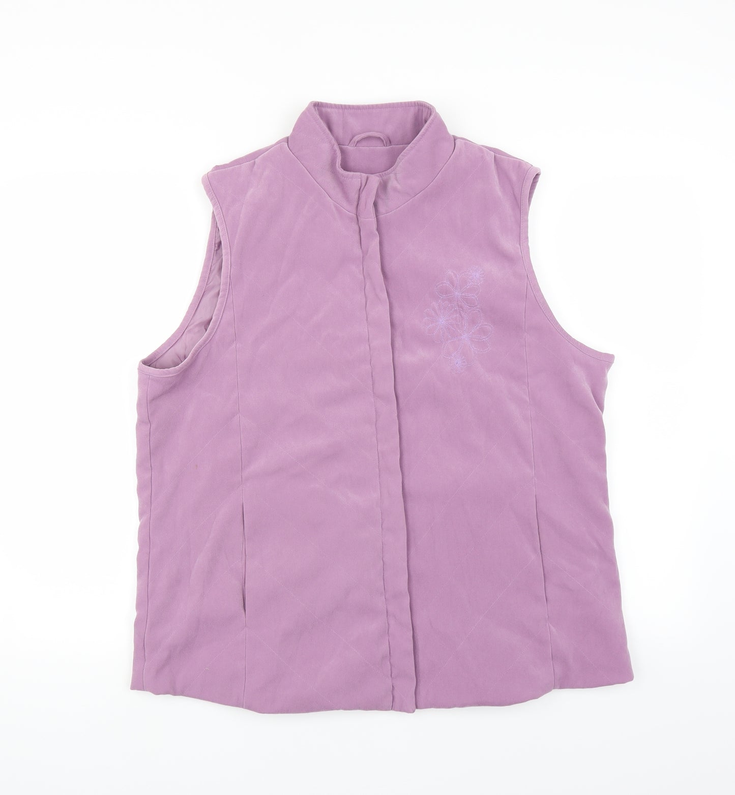 Preworn Womens Purple   Gilet Jacket   - Embroidered Floral