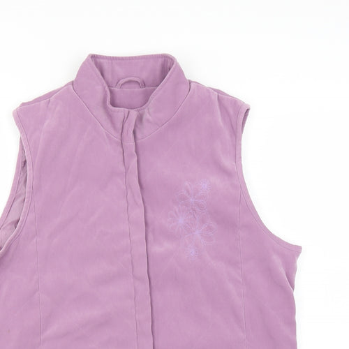 Preworn Womens Purple   Gilet Jacket   - Embroidered Floral
