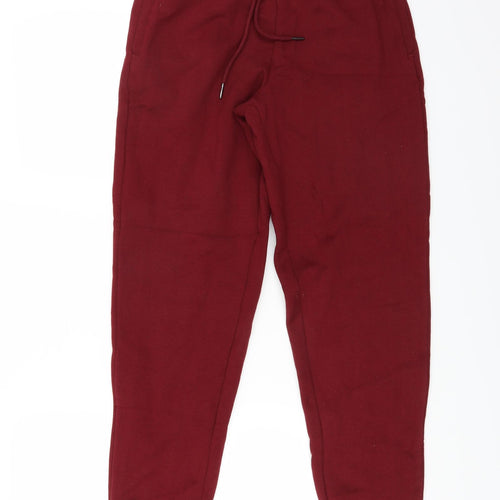 Marks and Spencer Womens Red   Jogger Trousers Size 8 L30 in