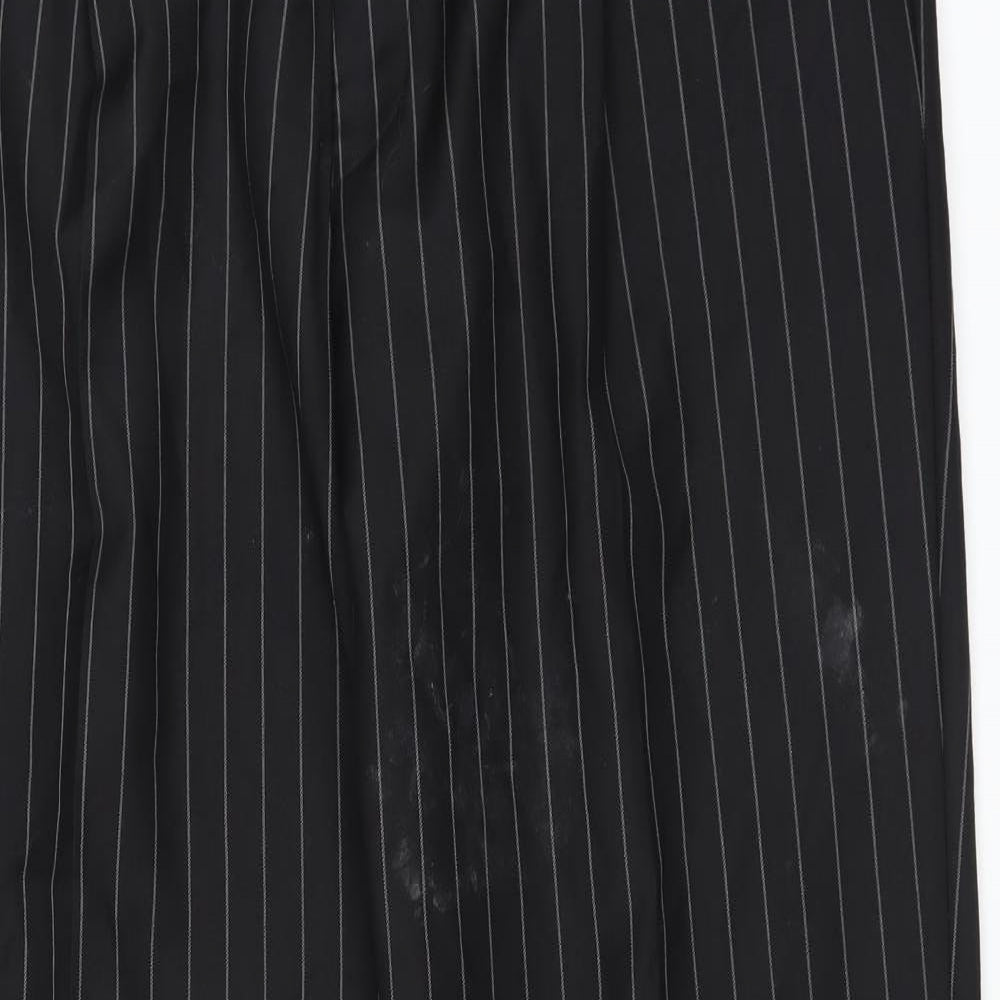 Marks and Spencer Mens Black Striped  Trousers  Size 38 in L31 in