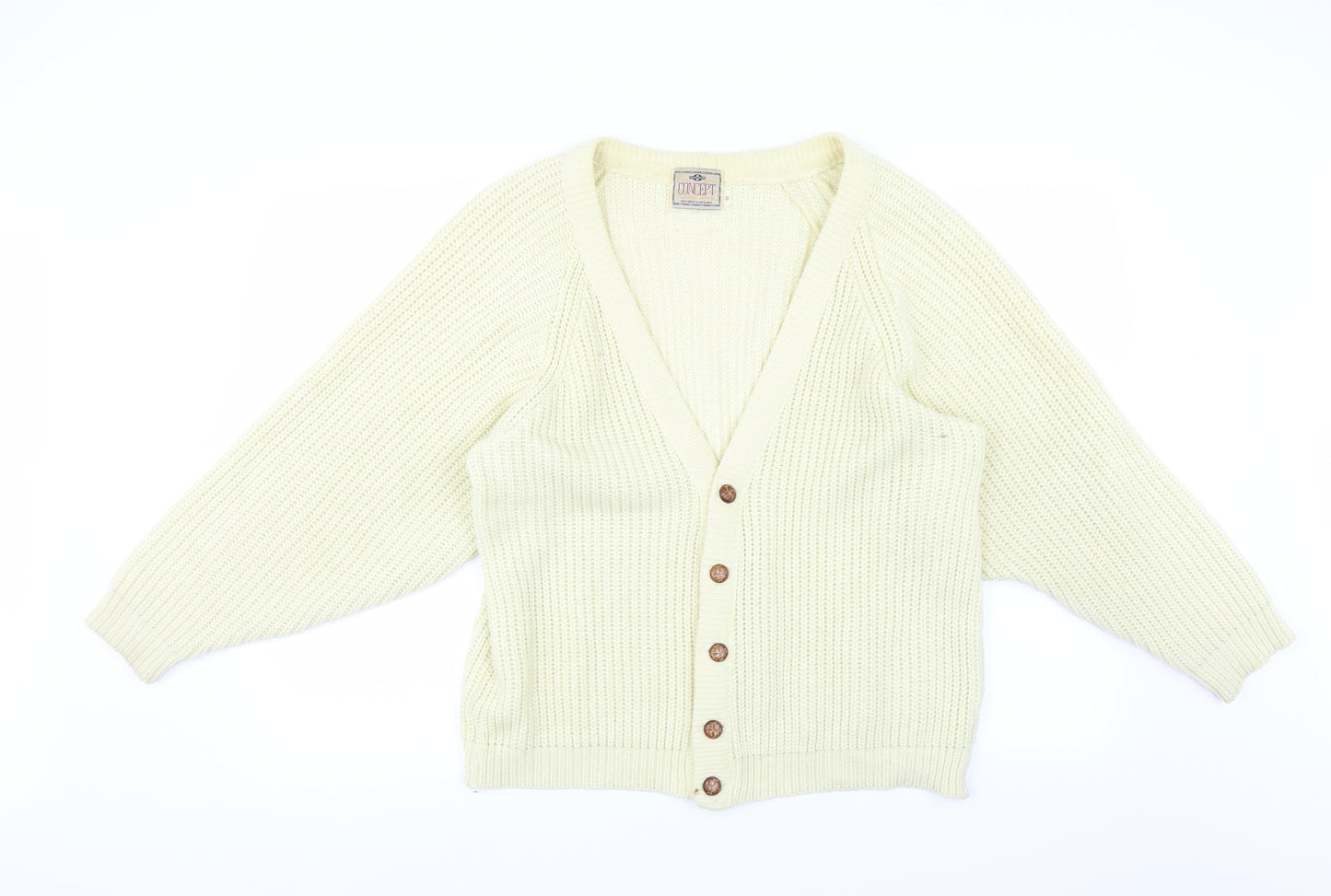 Concept Womens Yellow   Cardigan Jumper Size M