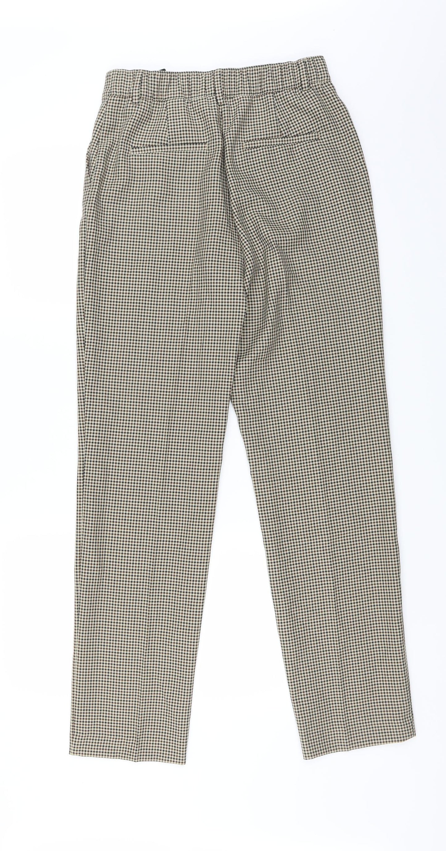 Marks and Spencer Womens Brown Houndstooth  Trousers  Size 10 L30 in