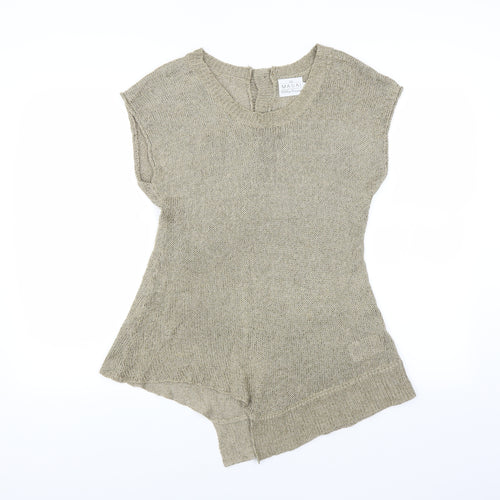 Masai Womens Beige   Pullover Jumper Size M  - Asymmetric Hem