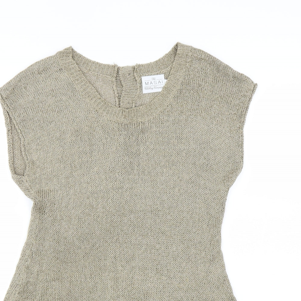 Masai Womens Beige   Pullover Jumper Size M  - Asymmetric Hem