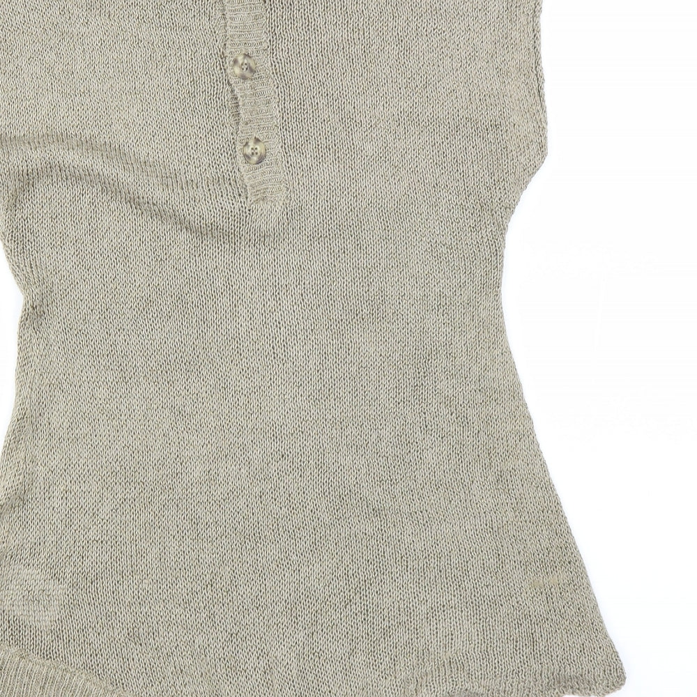 Masai Womens Beige   Pullover Jumper Size M  - Asymmetric Hem