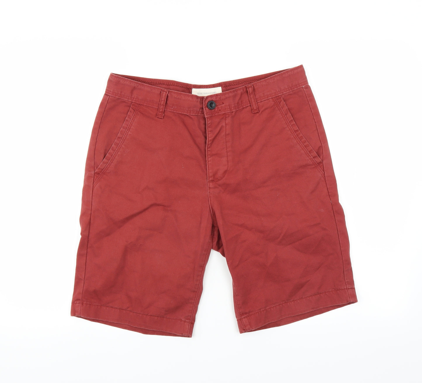 Frederik Anderson Mens Red   Chino Shorts Size 32 - rust coloured