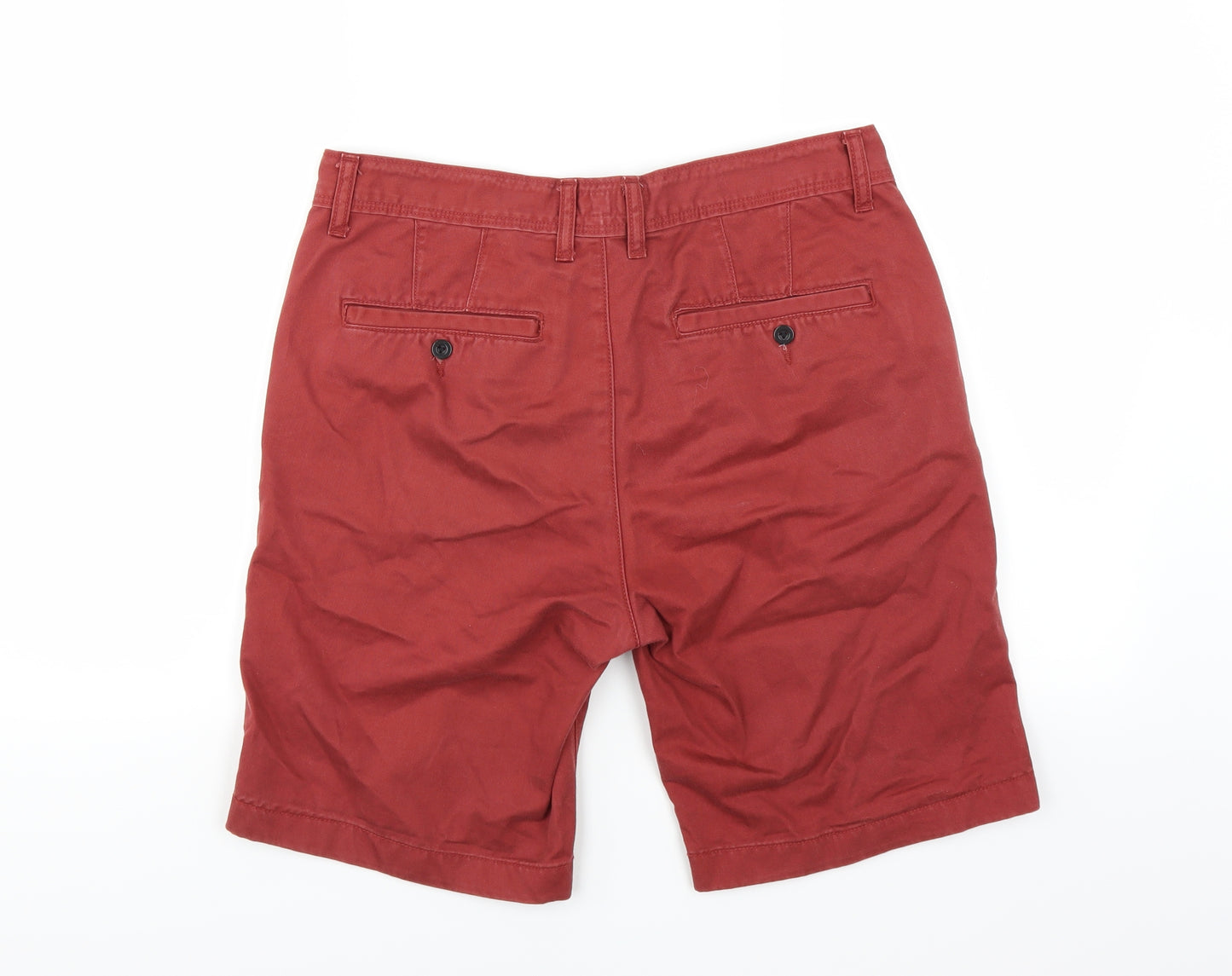 Frederik Anderson Mens Red   Chino Shorts Size 32 - rust coloured