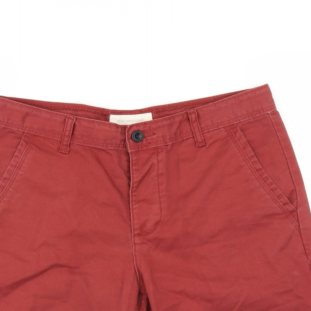Frederik Anderson Mens Red   Chino Shorts Size 32 - rust coloured