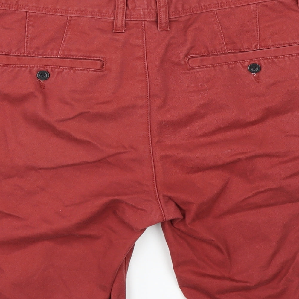 Frederik Anderson Mens Red   Chino Shorts Size 32 - rust coloured