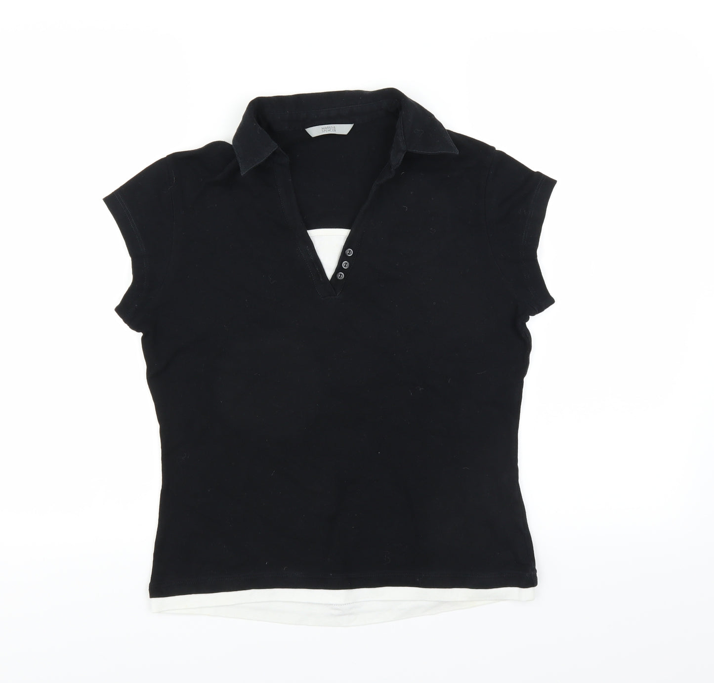 Marks and Spencer Womens Black   Basic Polo Size 14
