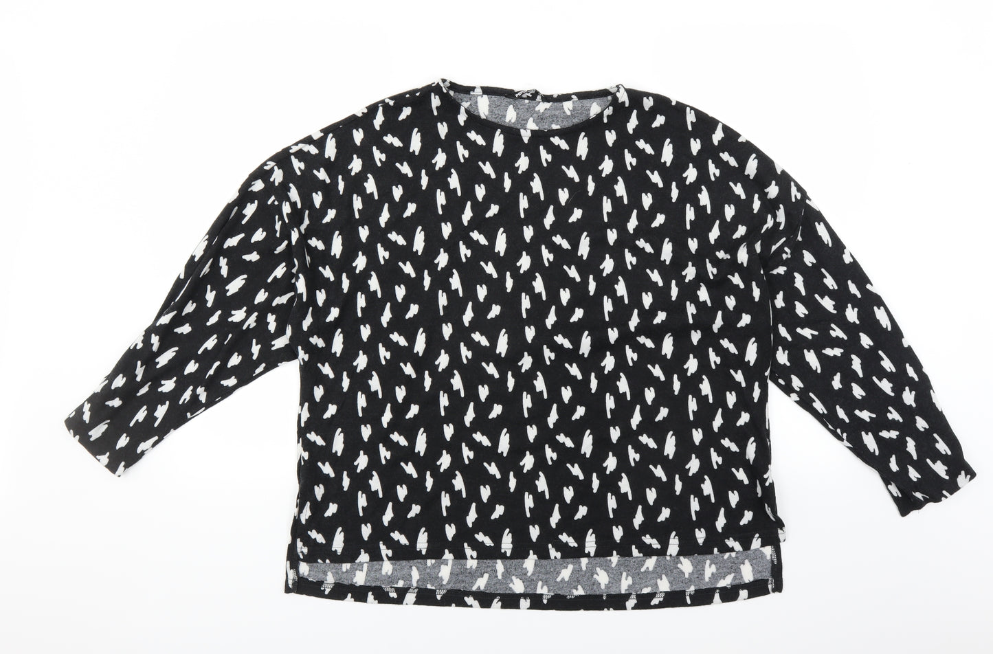 Pep & Co Womens Black Geometric  Pullover Jumper Size 16