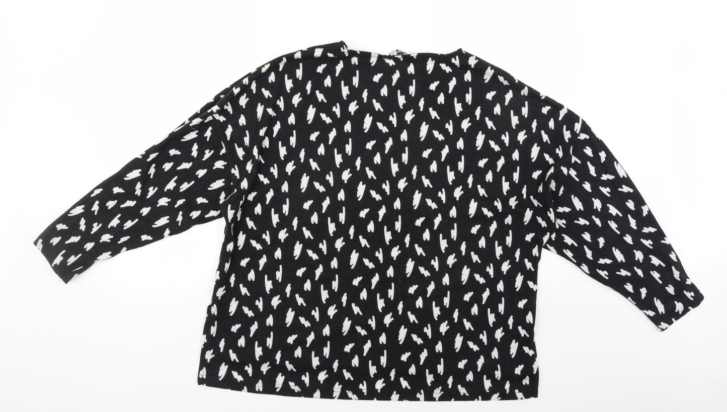 Pep & Co Womens Black Geometric  Pullover Jumper Size 16