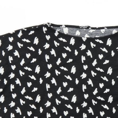 Pep & Co Womens Black Geometric  Pullover Jumper Size 16
