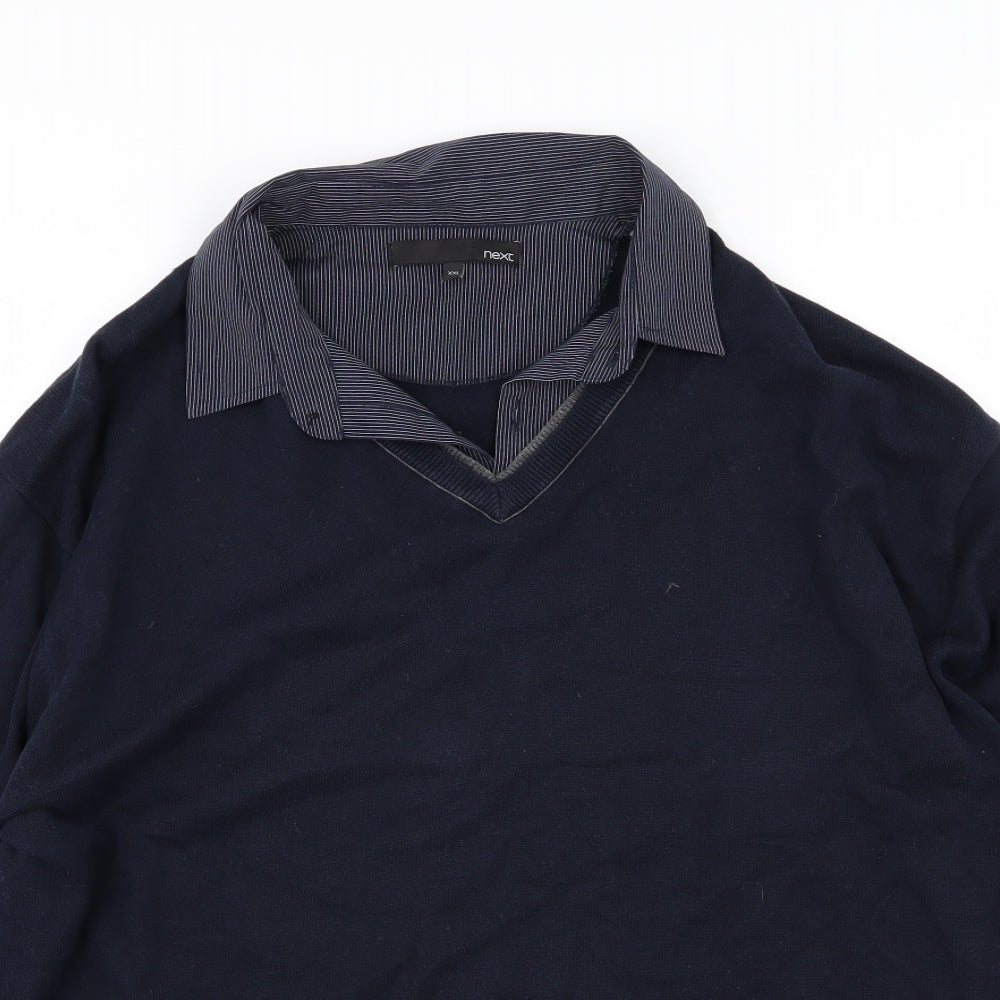 NEXT Mens Blue  Knit Pullover Jumper Size 2XL