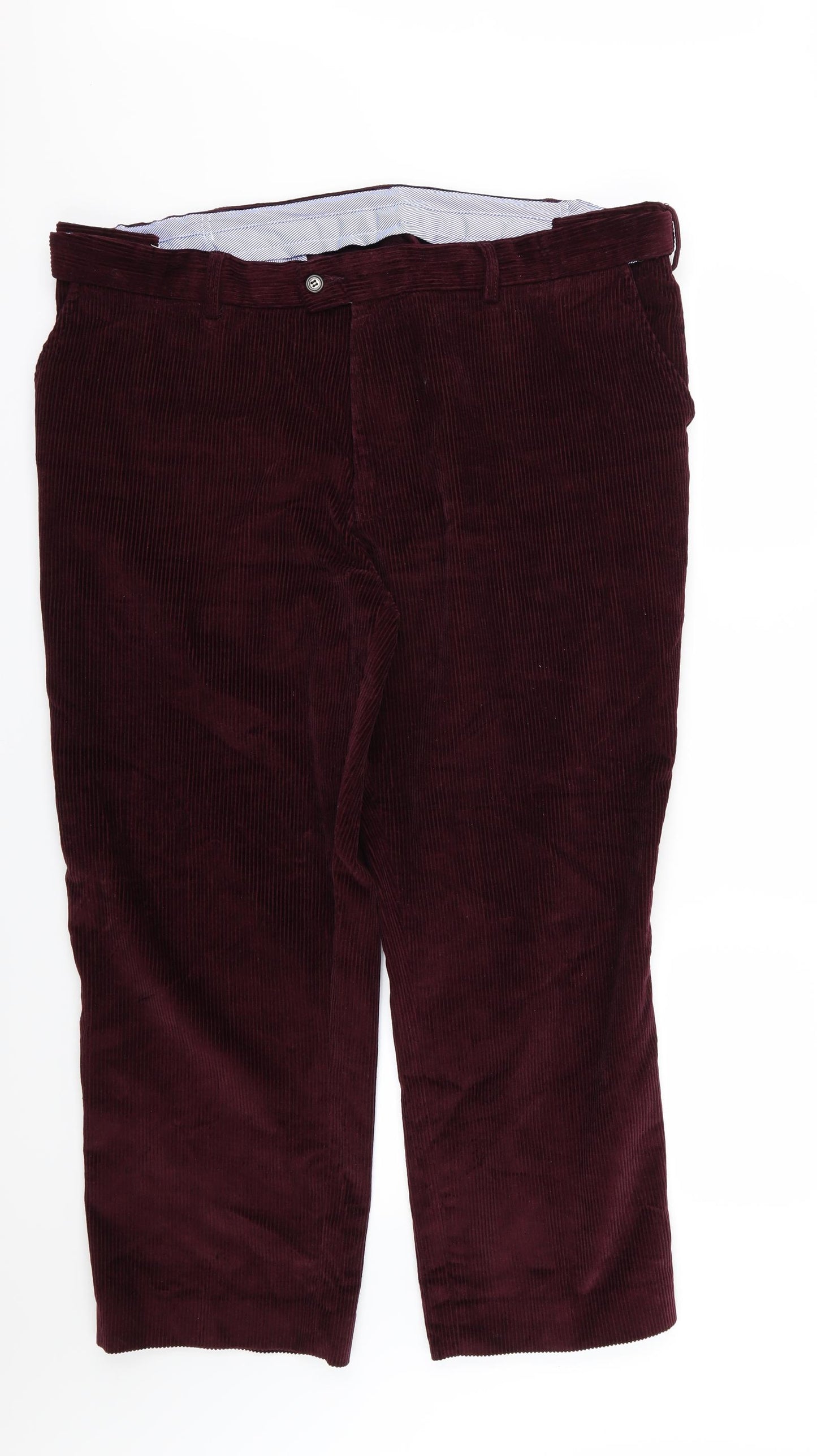 Skopes Mens Beige Striped Corduroy Trousers  Size 44 L26 in - Short Leg Burgundy