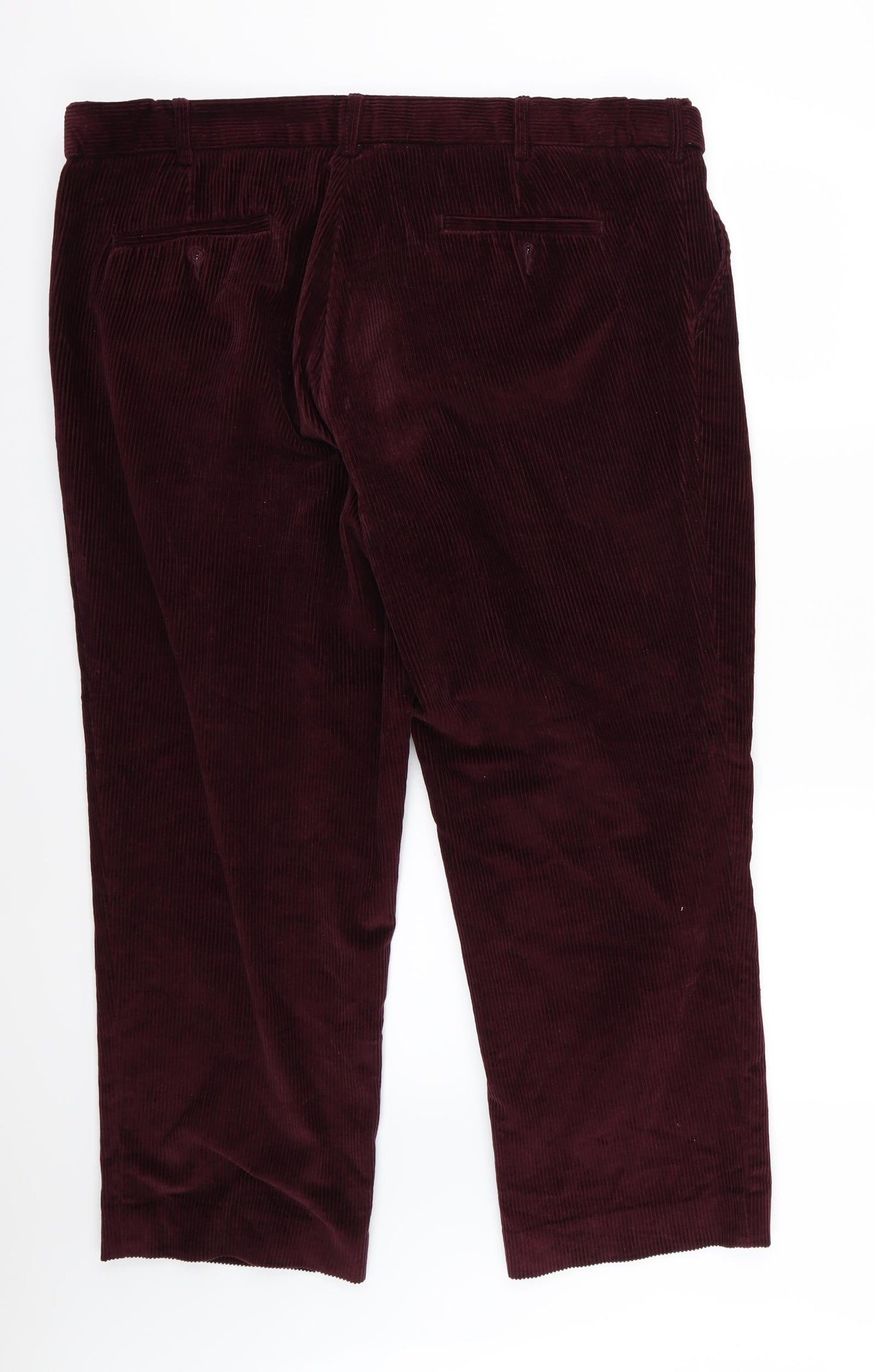Skopes Mens Beige Striped Corduroy Trousers  Size 44 L26 in - Short Leg Burgundy