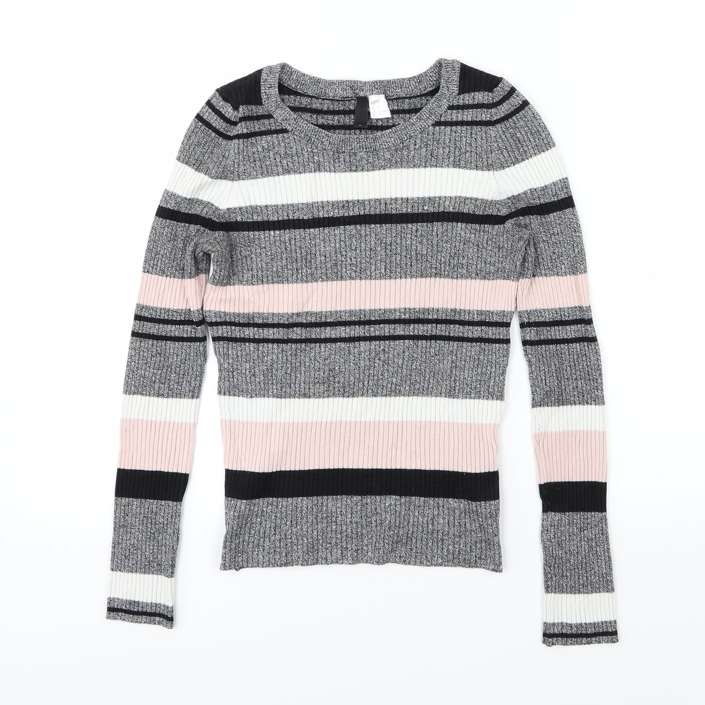 Divided by H&M Womens Multicoloured Striped Knit Pullover Jumper Size S