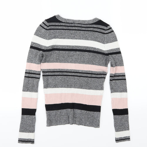 Divided by H&M Womens Multicoloured Striped Knit Pullover Jumper Size S