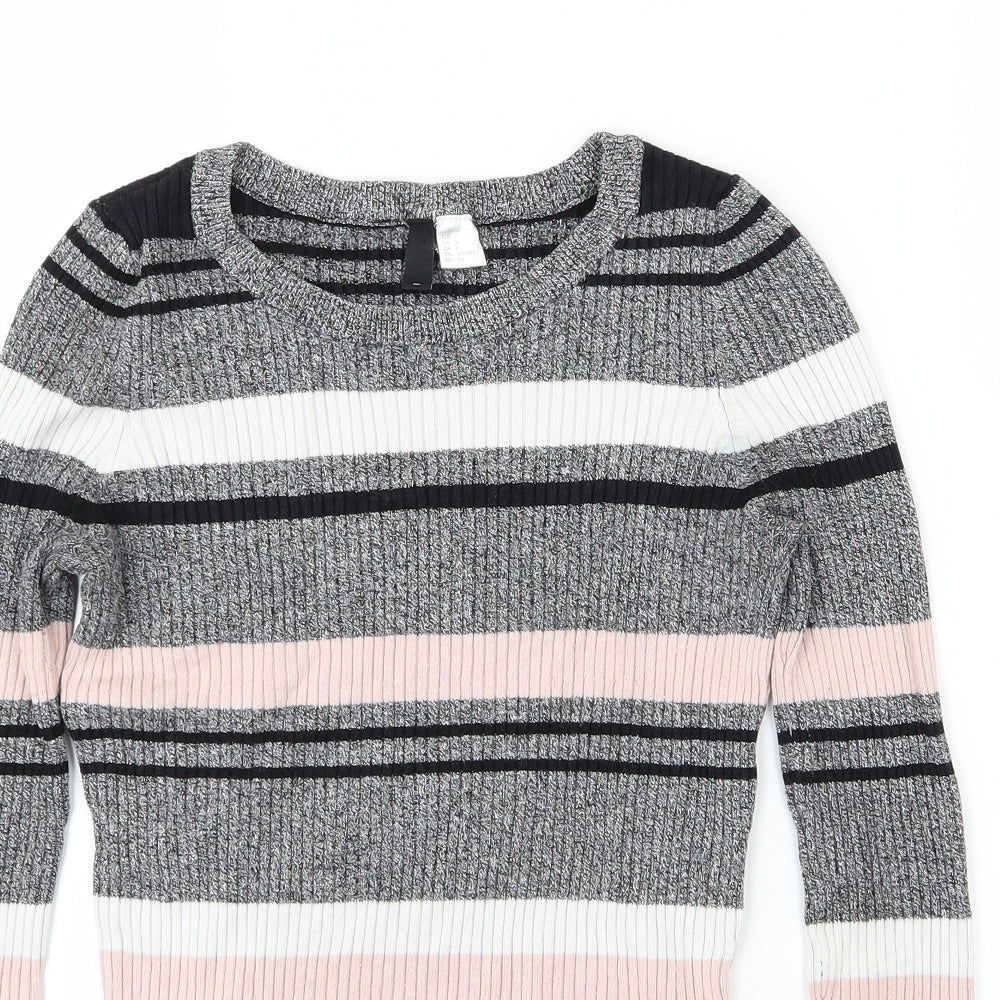 Divided by H&M Womens Multicoloured Striped Knit Pullover Jumper Size S