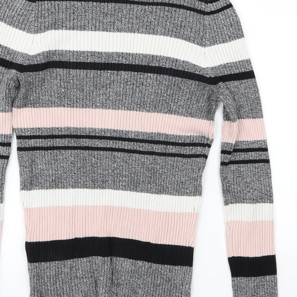 Divided by H&M Womens Multicoloured Striped Knit Pullover Jumper Size S