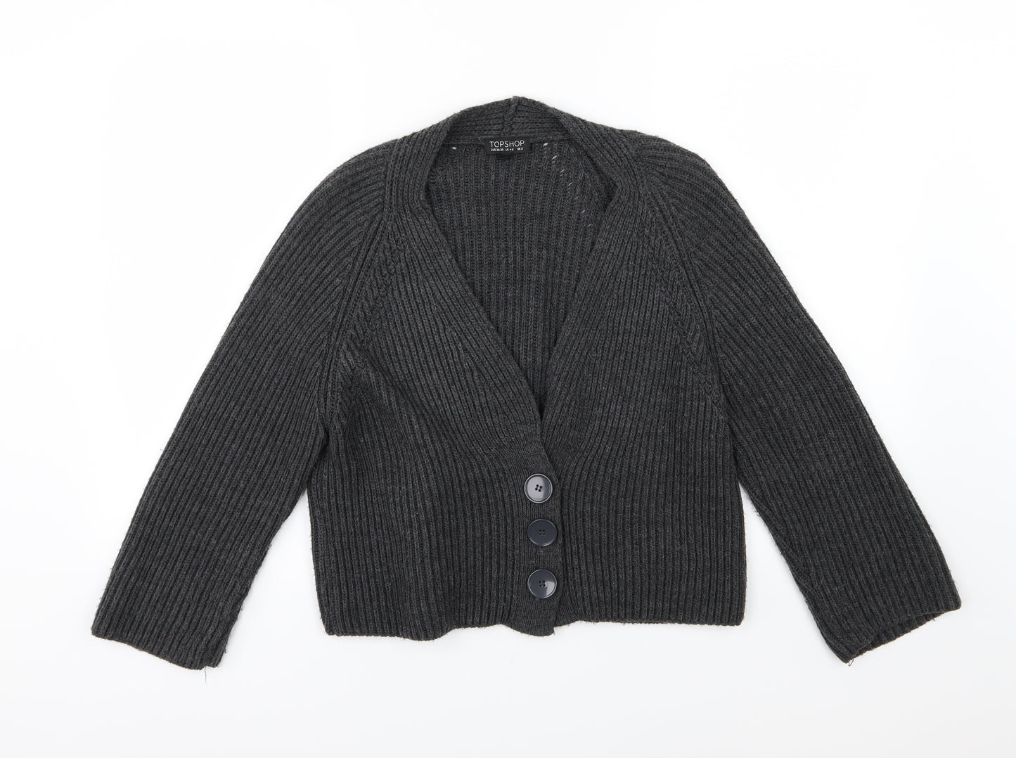Topshop Womens Grey  Knit Cardigan Jumper Size S