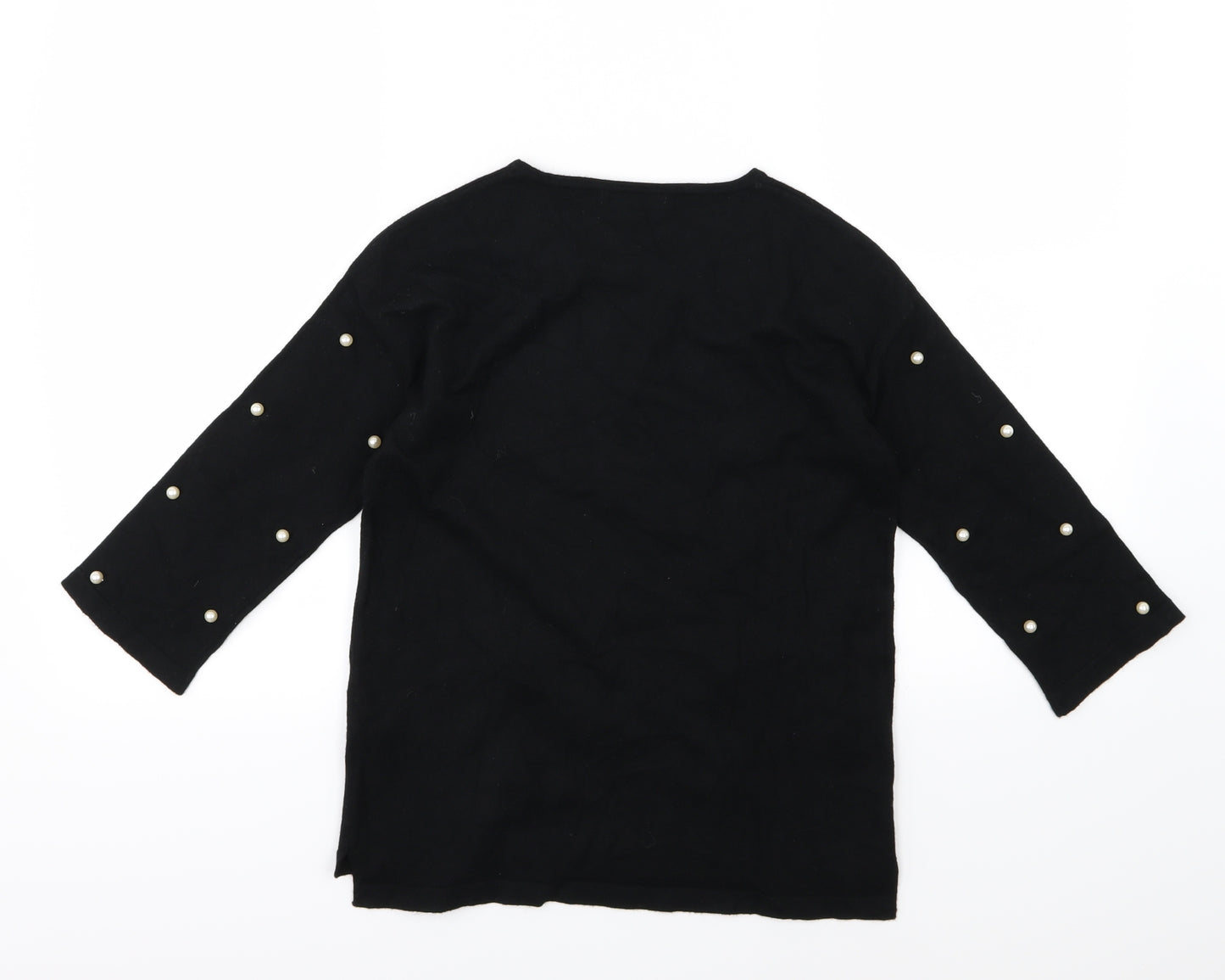For Cynthia Womens Black  Knit Pullover Jumper Size 8  - Beaded